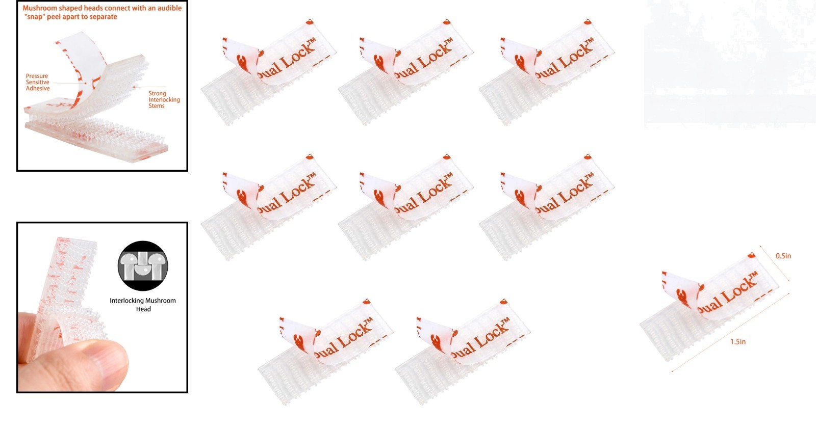 Water-Resistant 8 Pcs Toll Tag Mounting Kit – High-Performance Dual Lock Strips