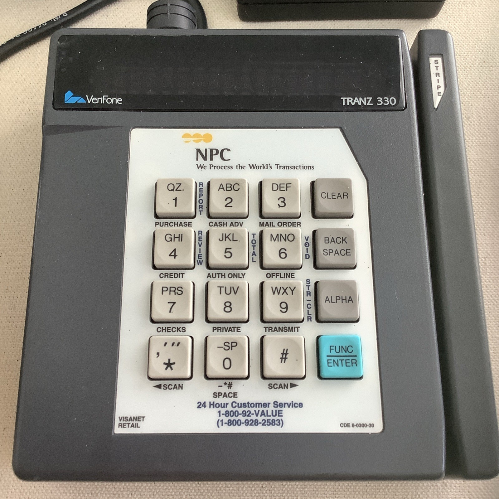 VERIFONE PrintPak 350 w/ Adapter, Tranz 330 Credit card System AS IS