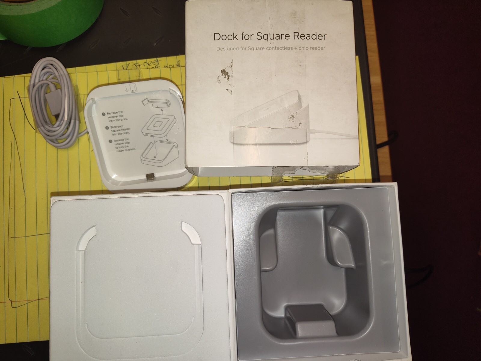 SQUARE DOCK – Contactless Credit Card Charger -Recharger-Square A-SKU-0120 Dock