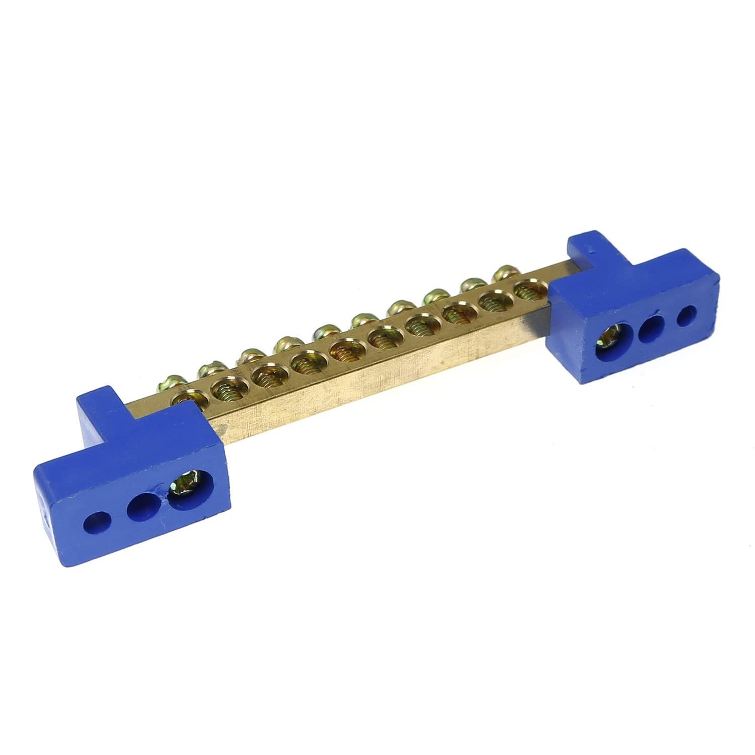 RLECS 2pcs Terminal Bus Bar 10 Positions Terminal Block Brass Wire Screw Term…