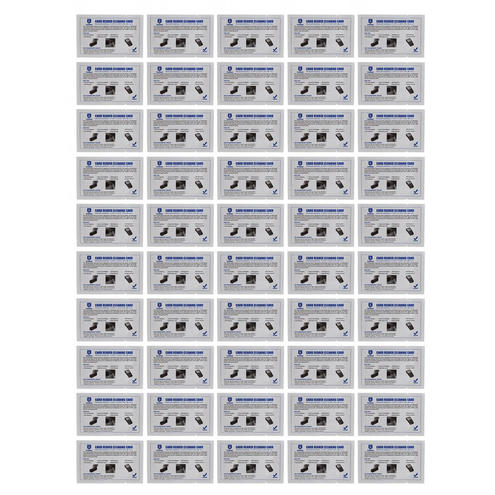 50pcs Credit Card Reader Cleaner POS Terminal Cleaning Cards For ATM M CAD
