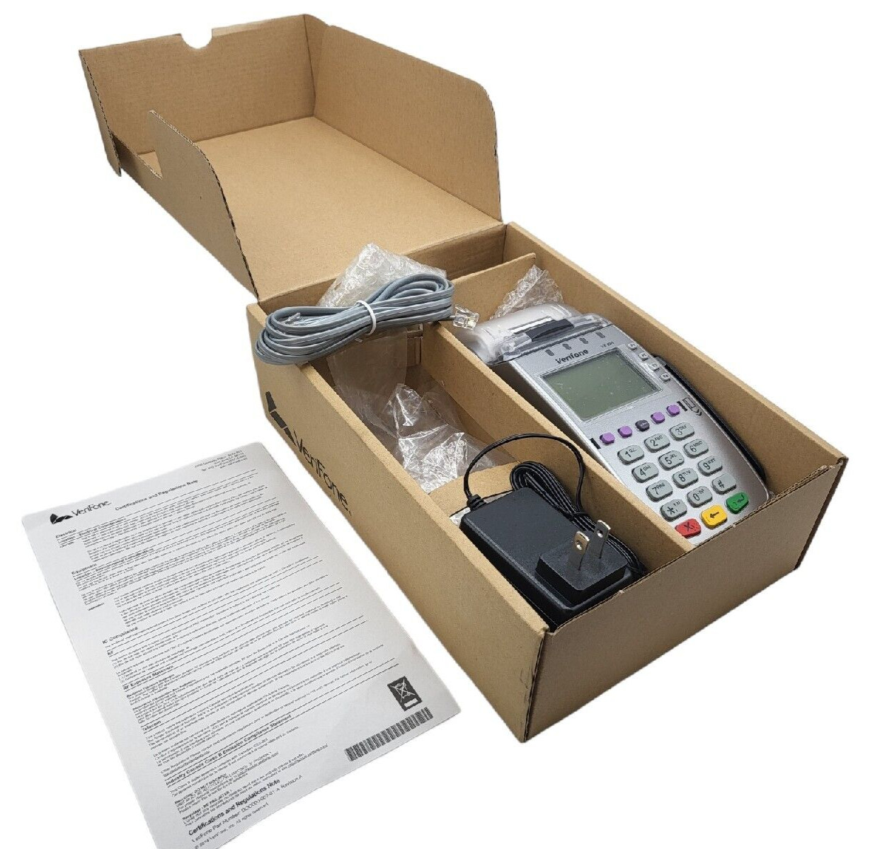 Verifone VX520 POS Credit Card Reader Machine #M252-753-03-NAA-3 w/ Power Supply