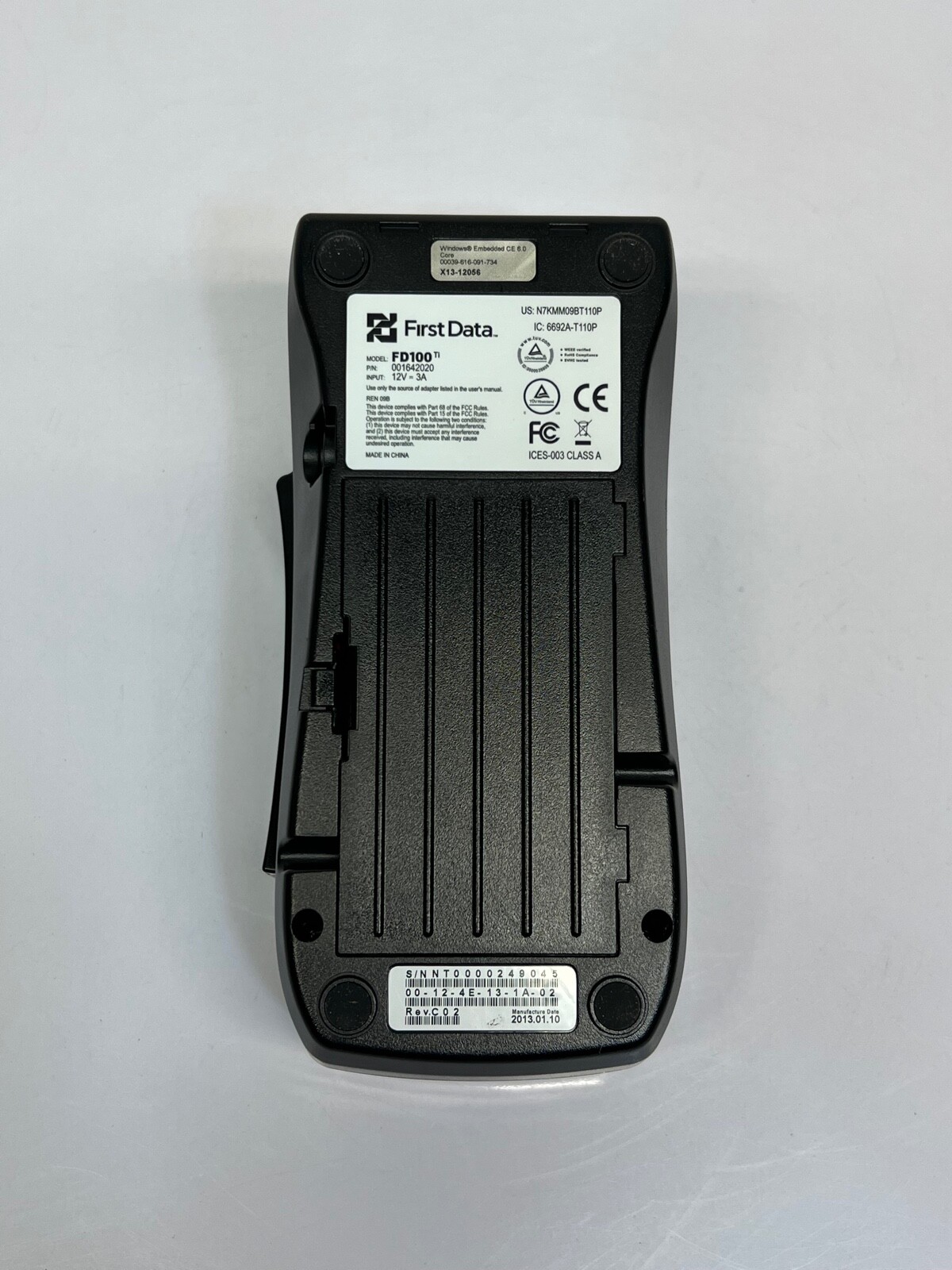 First Data FD100ti Silver Credit Card Terminal – Power cord