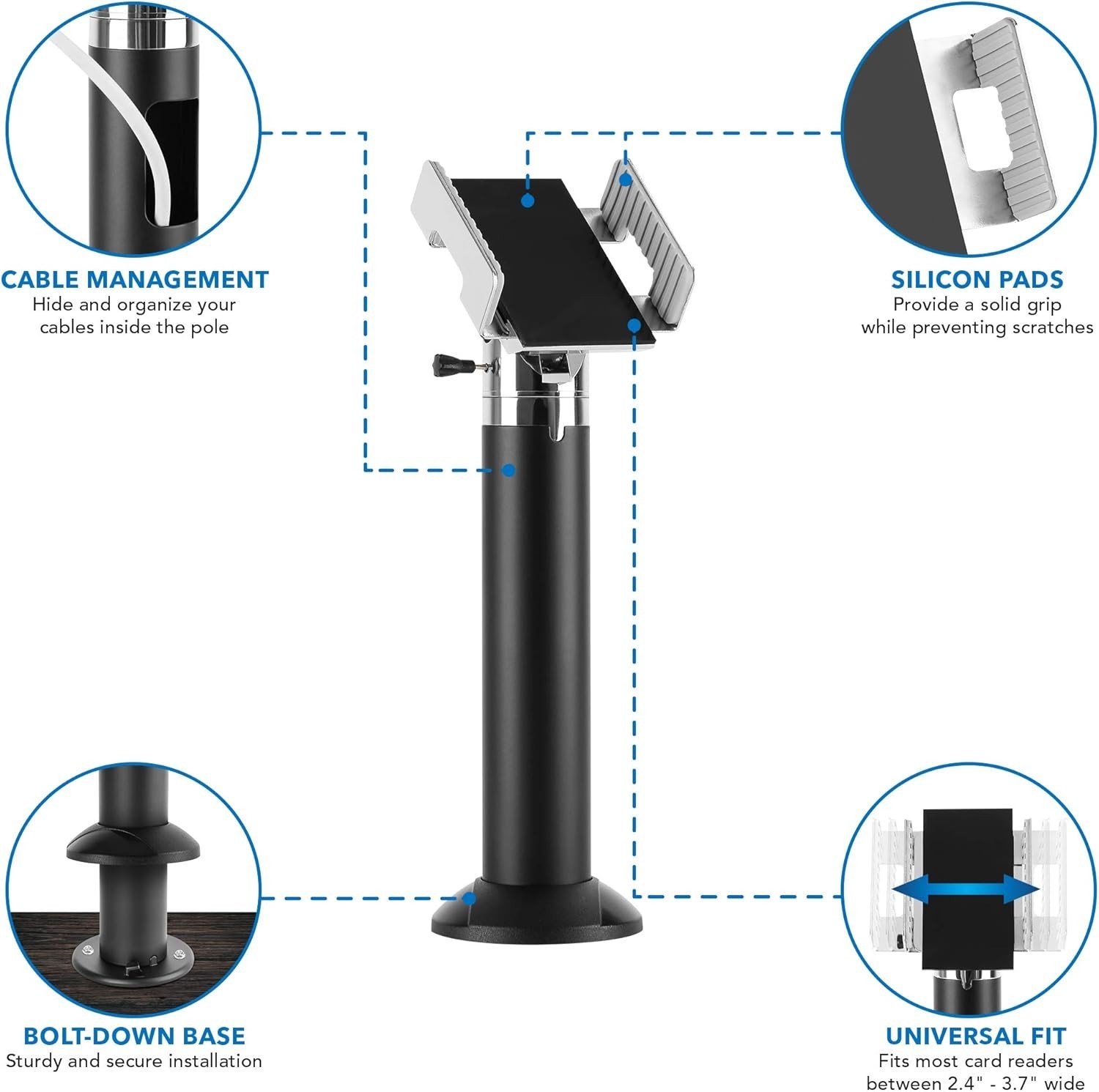 Universal Credit Card Terminal Stand | Adjustable & Swivel