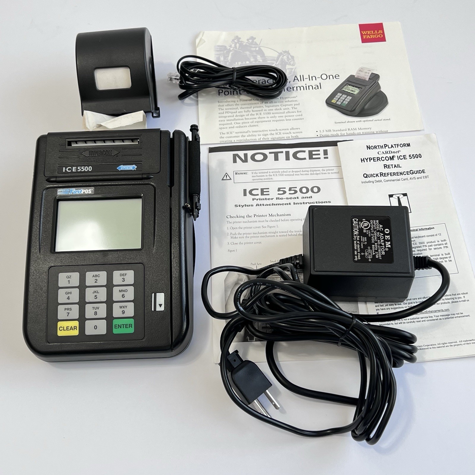 Hypercom ICE 5500 FastPOS POS Credit Card Terminal Analog Modem Works Retail Vtg