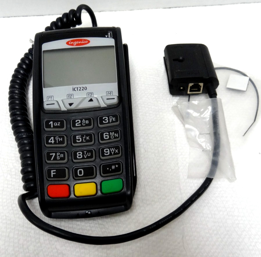 Ingenico iCT220 CreditCard Terminal with Chip Reader w/Magic Box Connector Cable