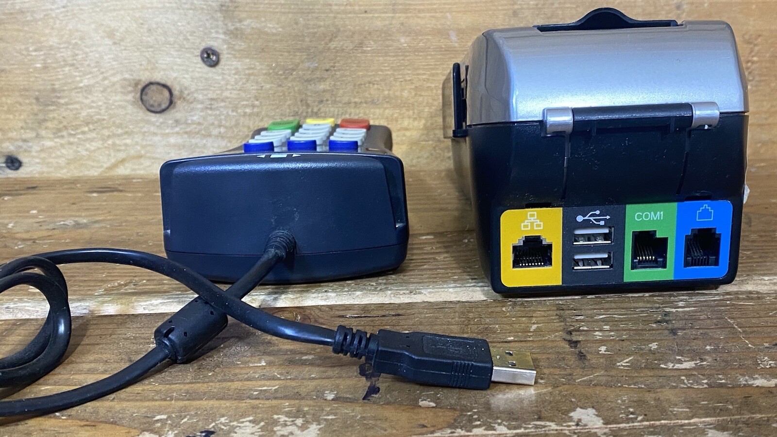 First Data FD50 EMV NFC Credit Card And FD-10C Bundle Untested No Power Cord