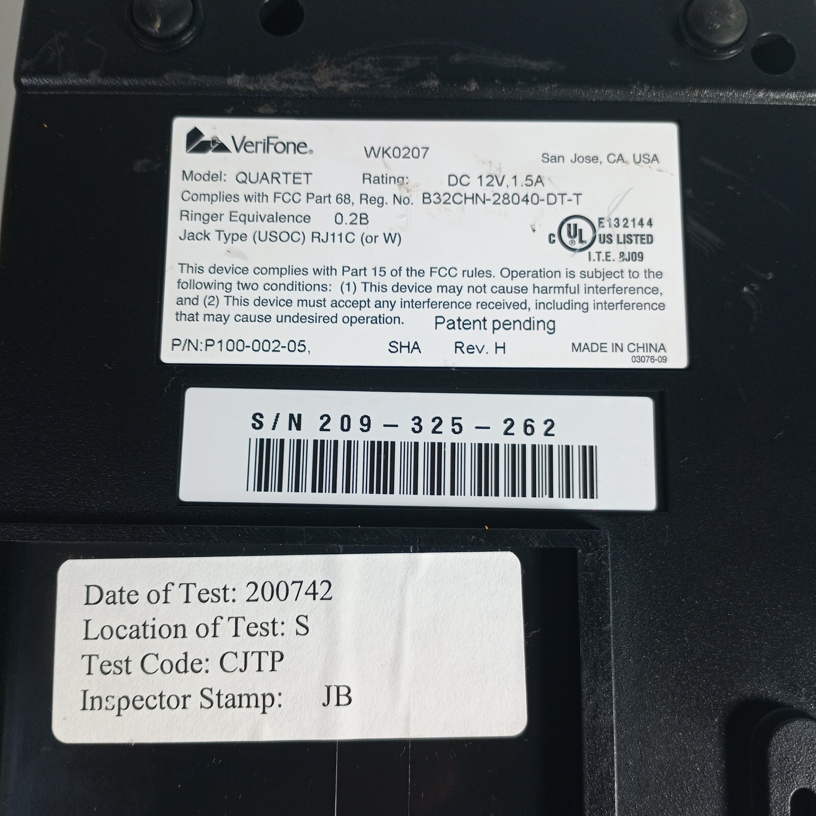 TeleCheck Eclipse Verifone Quartet Credit Card Processor P100-002-05