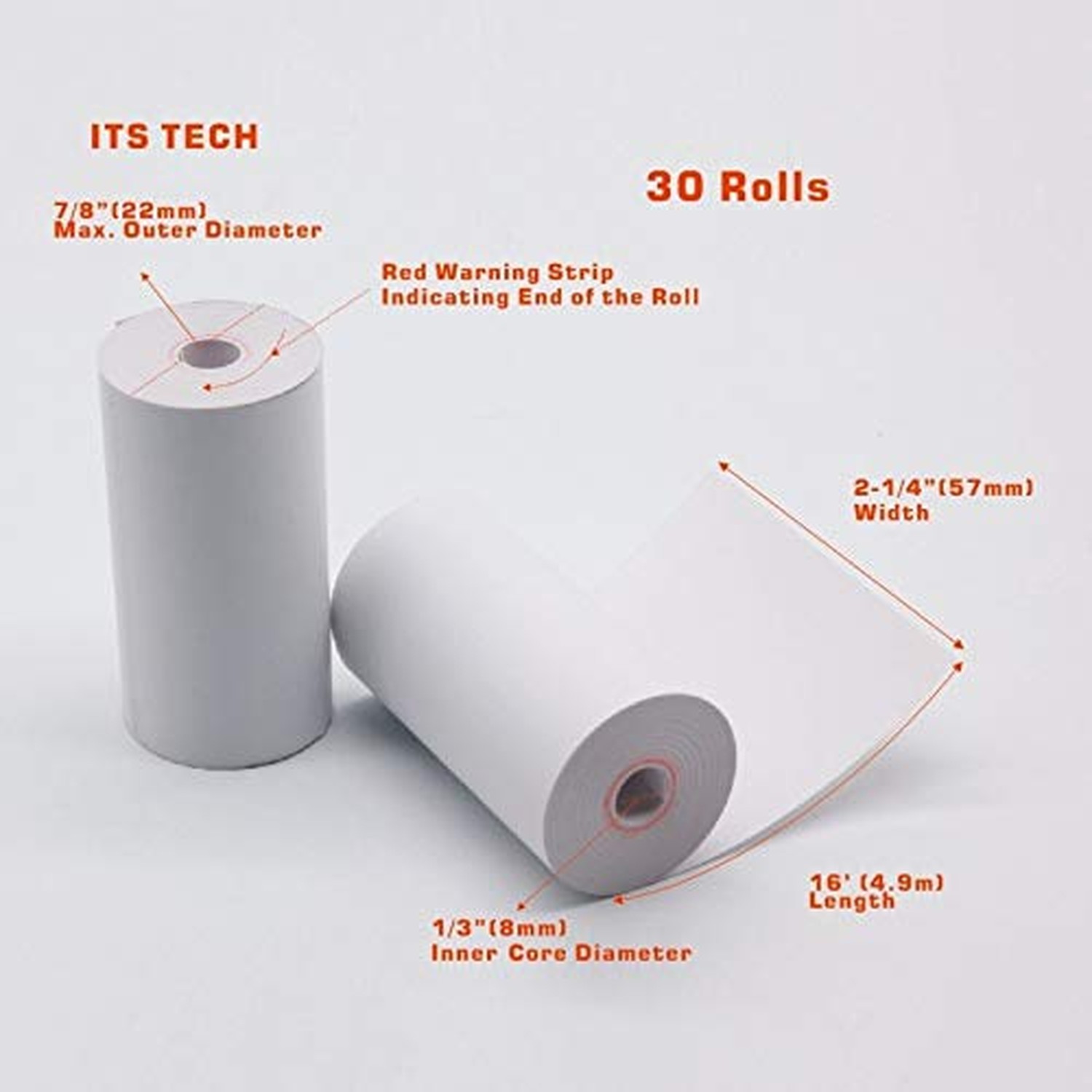 30 Coreless Thermal Paper Rolls for Poynt Smart Payment Terminal Receipt Prin…