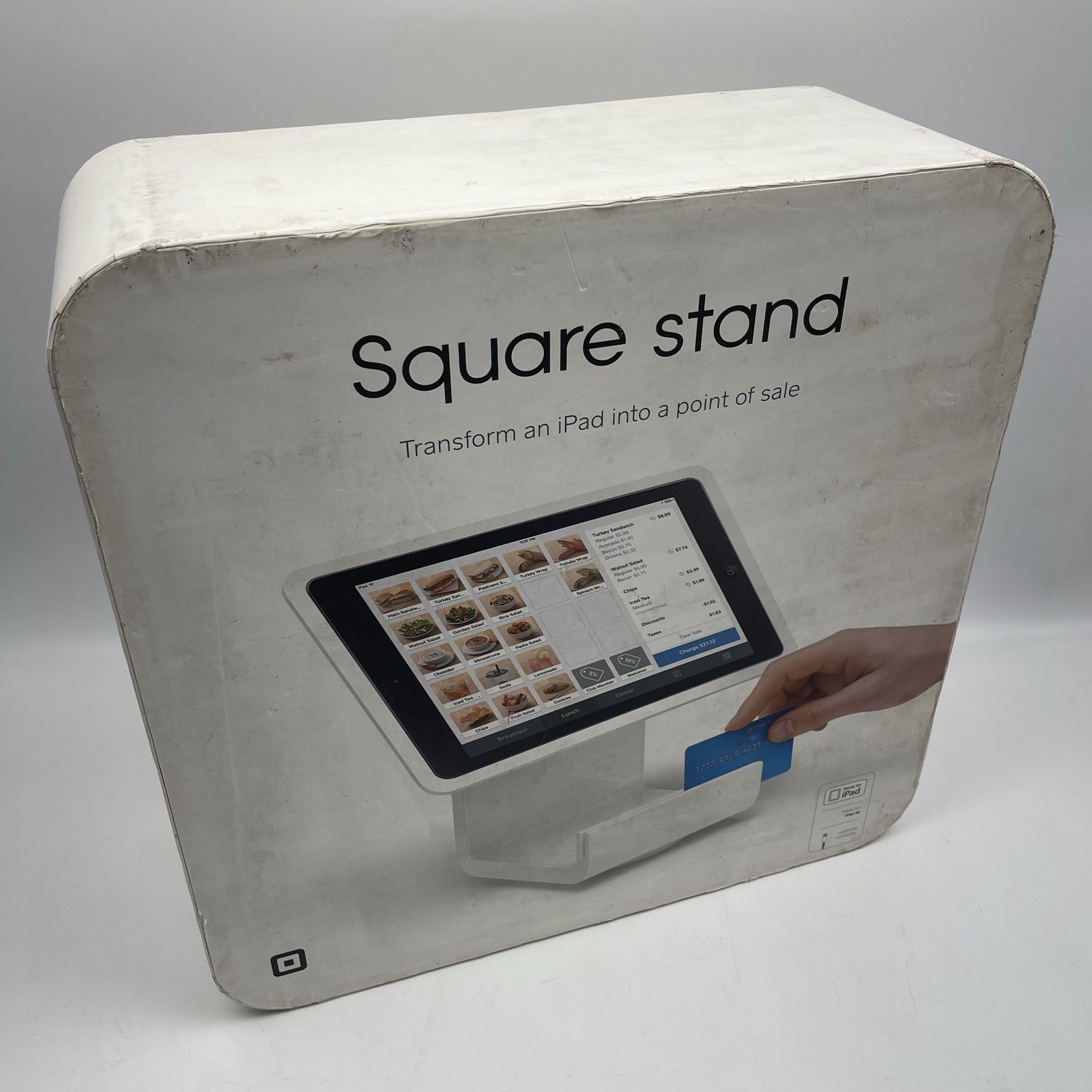 Square Stand for 9.7″ iPad POS Terminal Model: S089 (1st Gen) – White