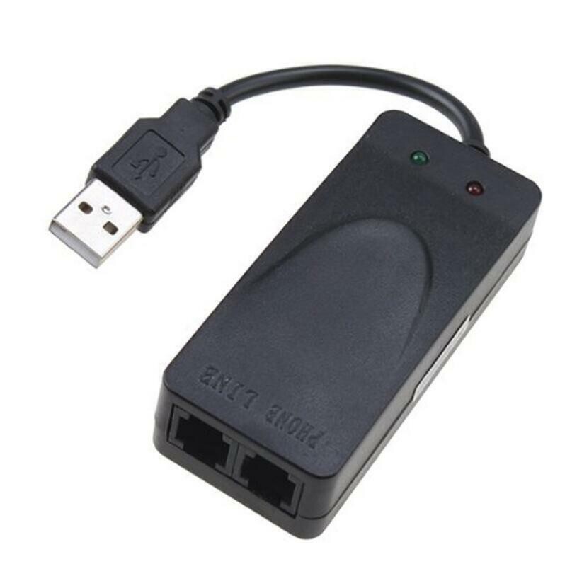 Dual RJ11 Ports USB 56K External Dial Up Voice Fax Data Modem Win 7/8/10 USA*
