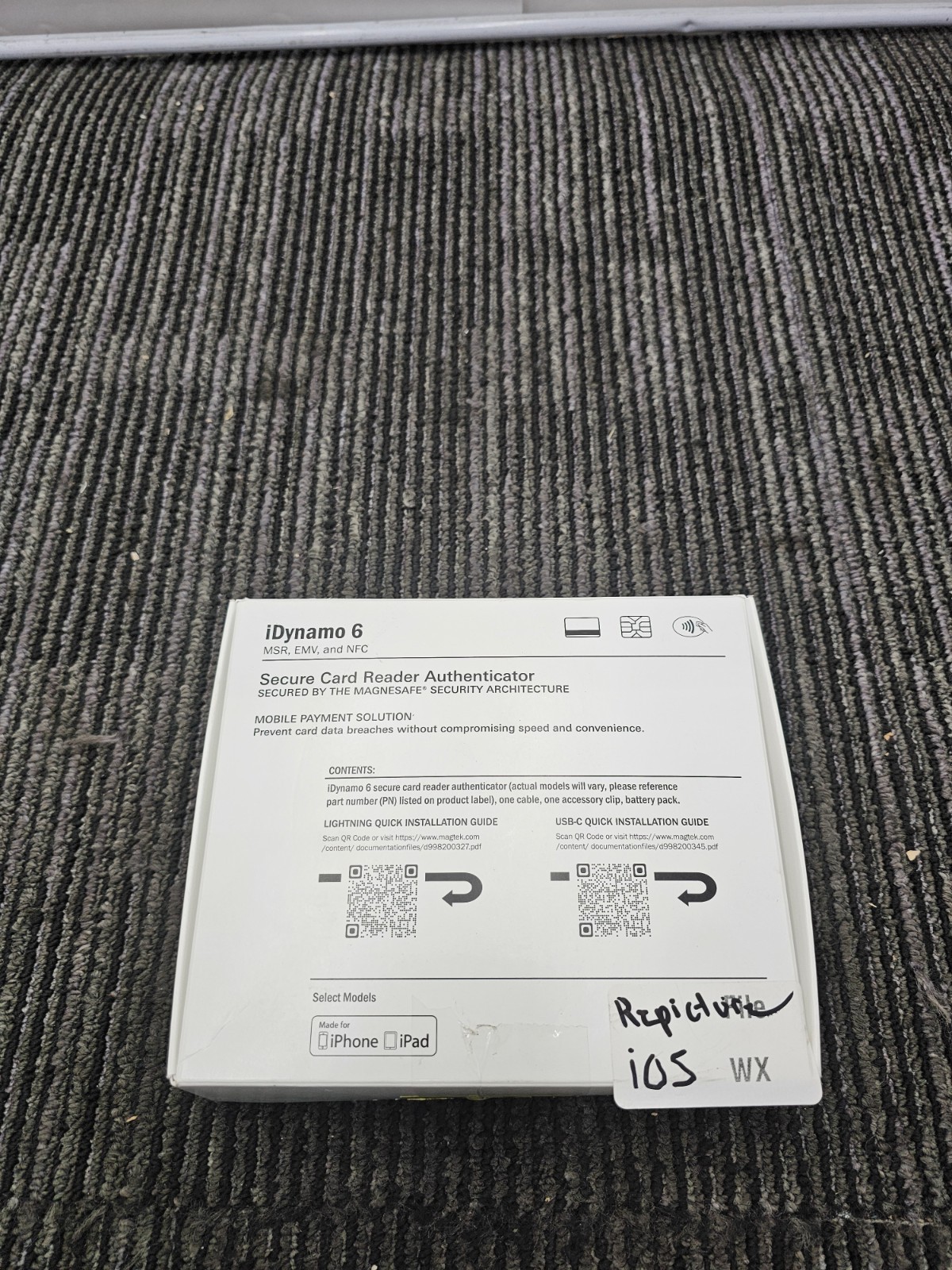 MAGTEK 21087016 iDynamo 6 Lightning Connection Secure Card Reader Authenticator