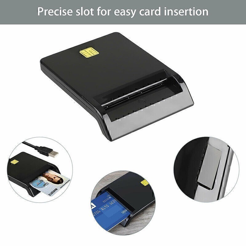 USB Smart Card Reader for Bank Card CAC Government ID Chip Card Read Information