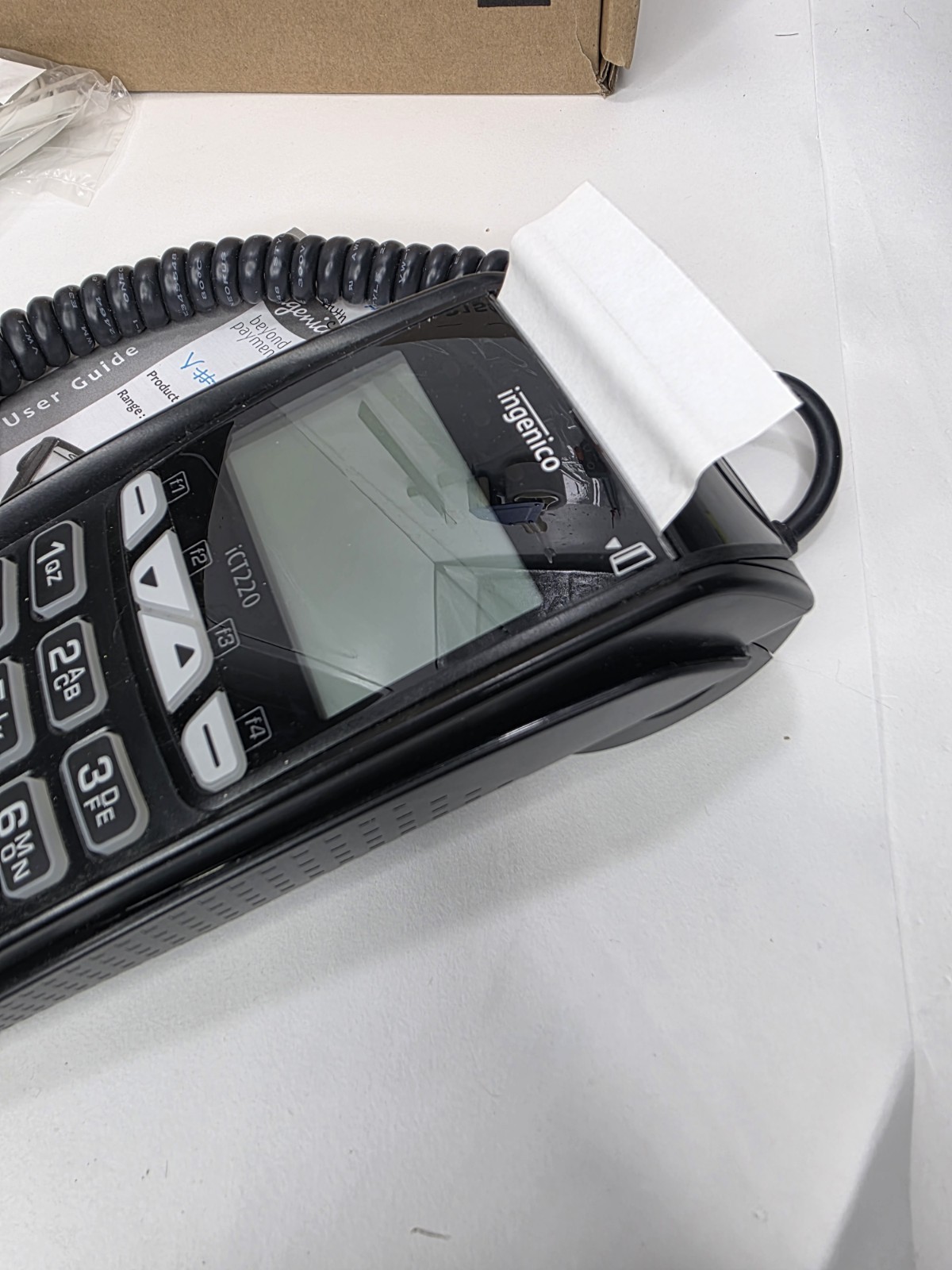 Ingenico ICT220 Credit Card Terminal w/ EMV Chip Reader & OEM Power Adapter