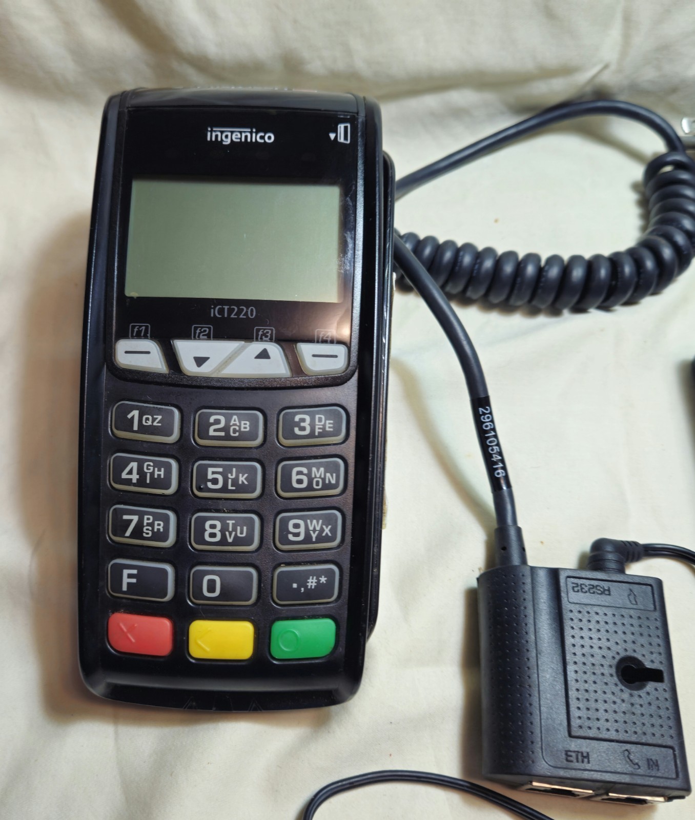 Ingenico ICT220 Credit Card Terminal with Cable Parts, Power Adapter