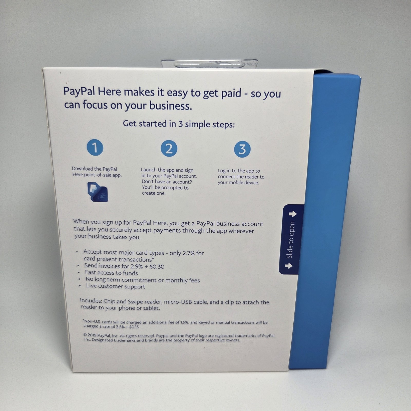 PayPal HERE Chip and Swipe Reader Mobile Credit Debit Card Processor Black