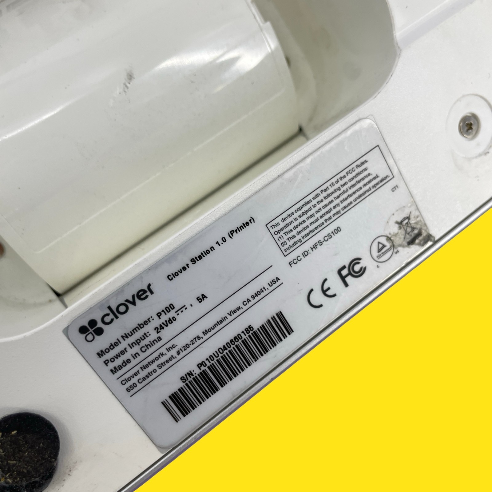 Clover Station 1.0 – P100 Printer White #1699 z44/17 (AD)