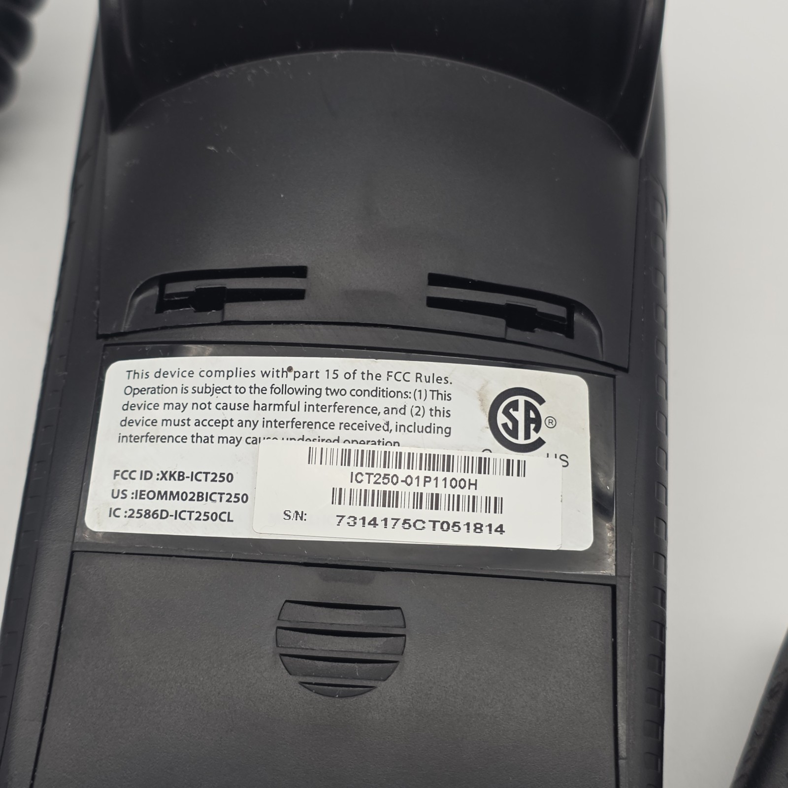 Ingenico iCT250 Credit Card Terminal Reader With Power Cord UNTESTED