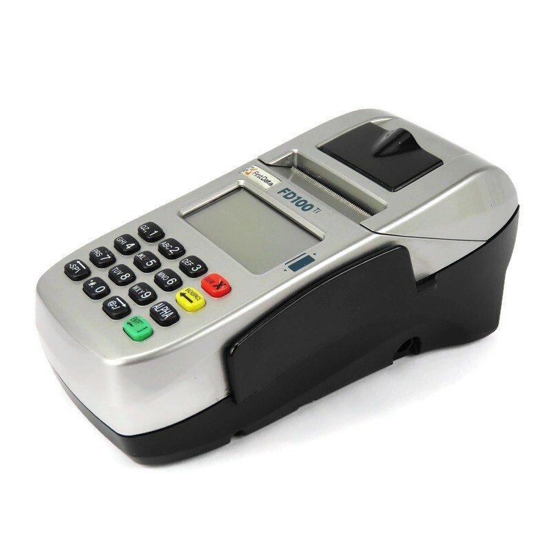 First Data FD100ti Credit Card Machine Used Powers On. No Power Cord