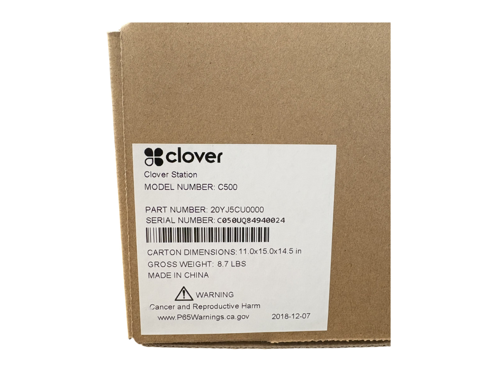 Clover Station with NFC Payment C500 + H500 ACCESSORY KIT + P550 PRINTER