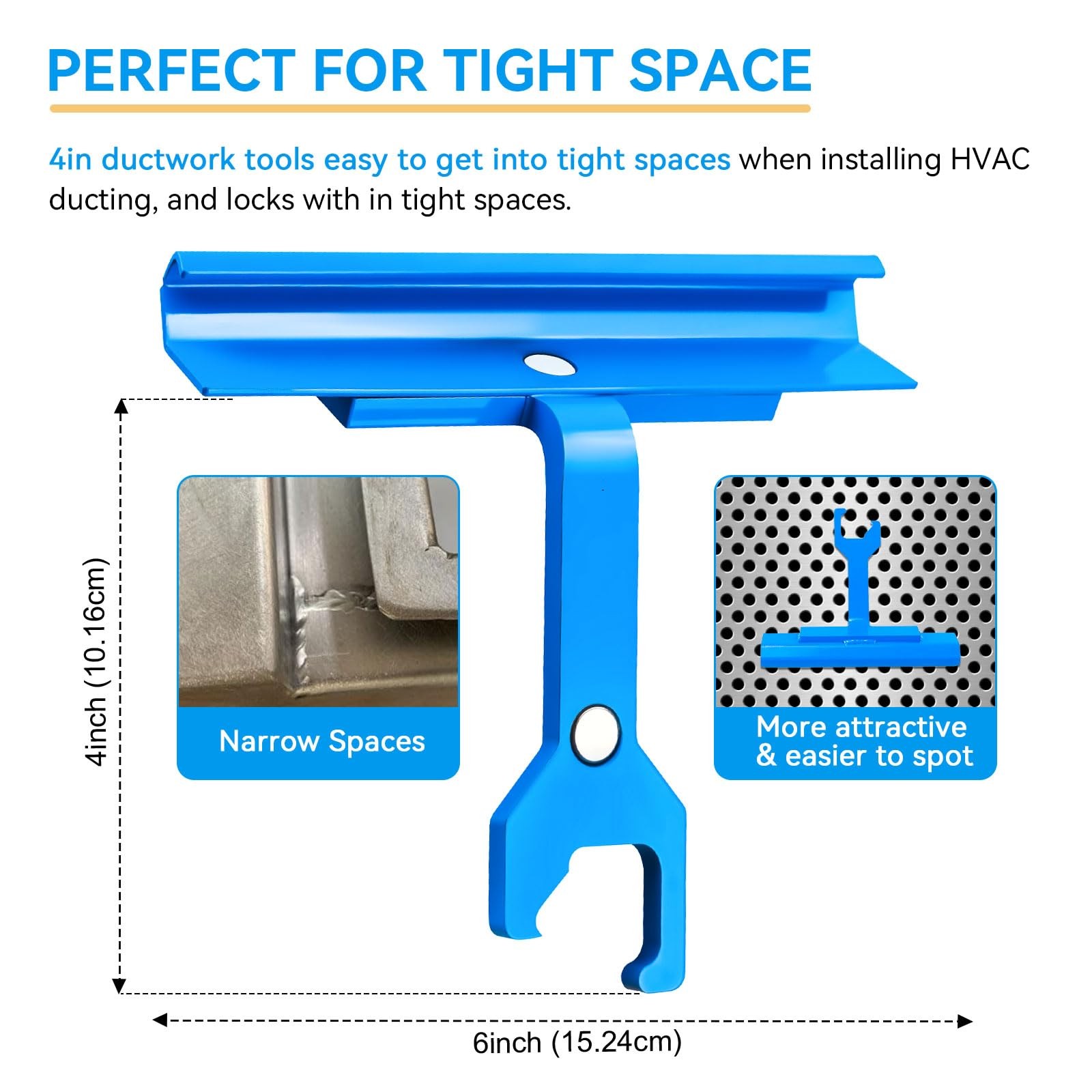 Magnetic PPC & PPF Clips/Cleat Tool For HVAC Ductwork – 4″ Tdc Blue