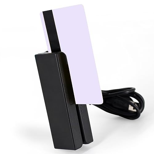 USB Magnetic Stripe Card Reader – 3-Track POS Swiper for Credit/Debit Cards