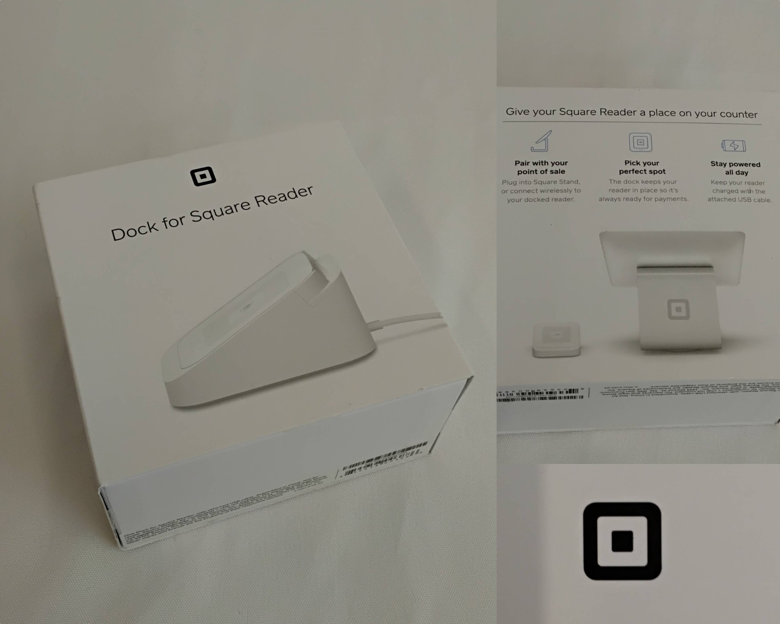 Dock for Square Reader Contactless Card Chip Reader USB Cable New in Box #J5786