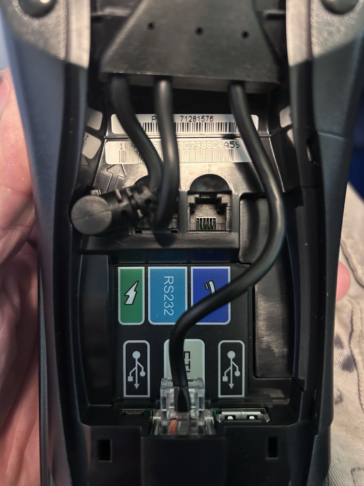 VERIFONE VX520 Tri Cable For Cat6 Ethernet & Landline, AC Adaptor Plug-In Back