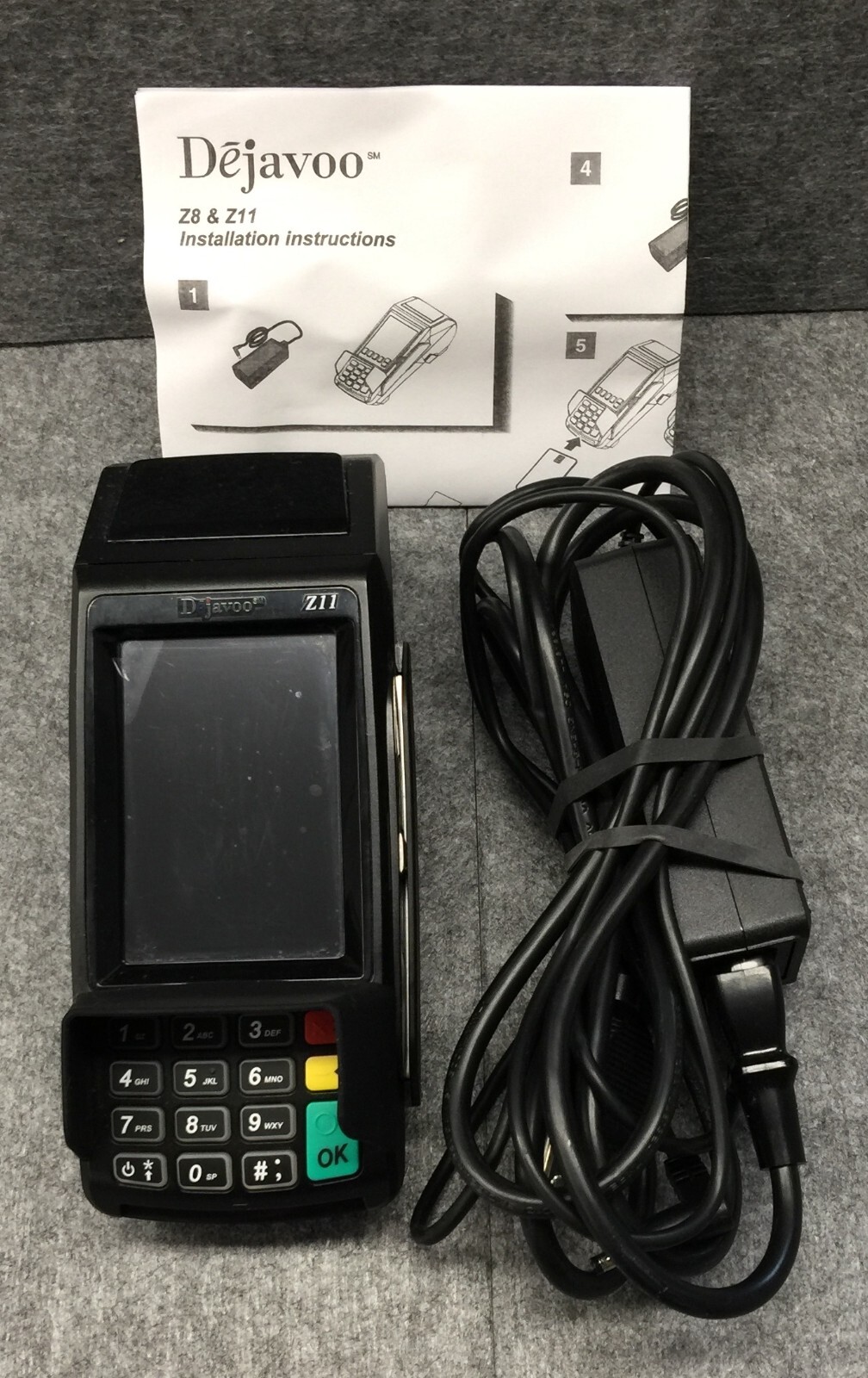 DEJAVOO Z11 VEGA3000 Credit and Debit Card Terminal with Power Supply – Tested