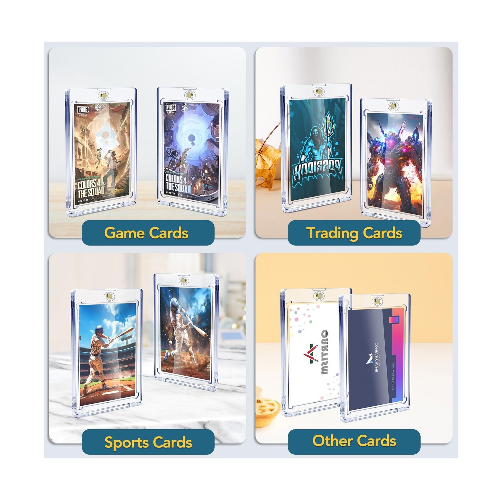 ZENOWICK 40ct Magnetic Card Holders, 35pt One Touch Card Holder… USA FAST SHIP