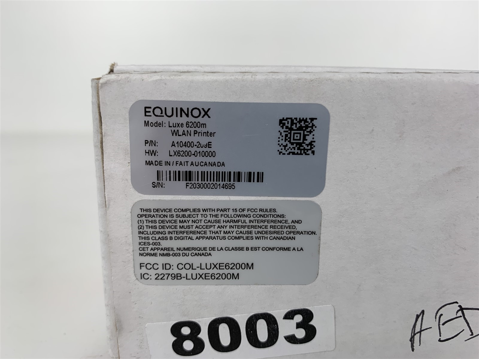 Equinox Luxe 6200m WLAN Printer Mobile Payment Terminal A10400-209E LX6200010000