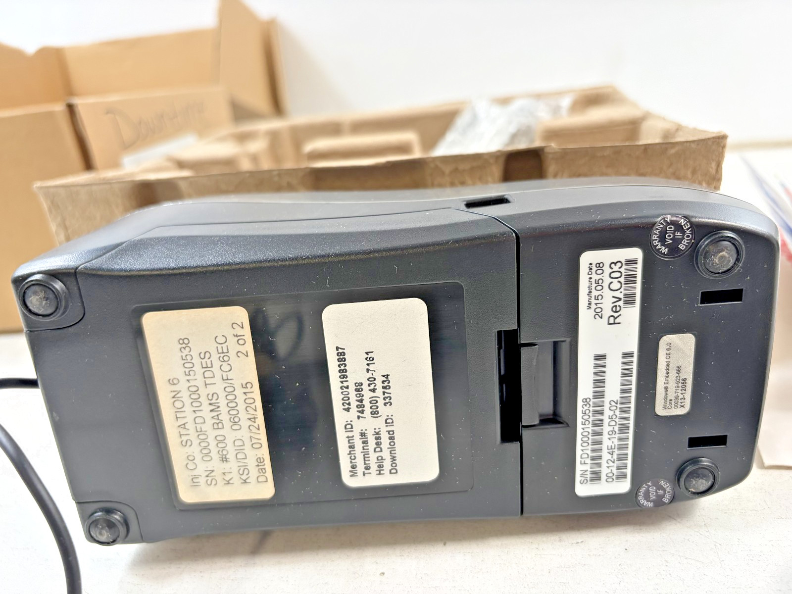 FIRST DATA FD130 Credit Card Machine Payment Terminal W/ Power Supply EMV NFC
