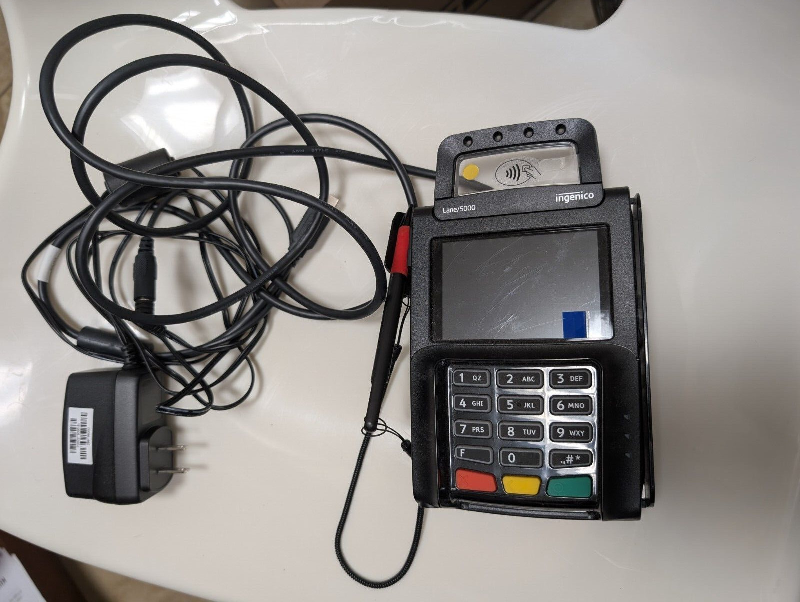 Ingenico Lane 5000 V2 Standard Terminal (PRB30310781R) Used/working, with stylus