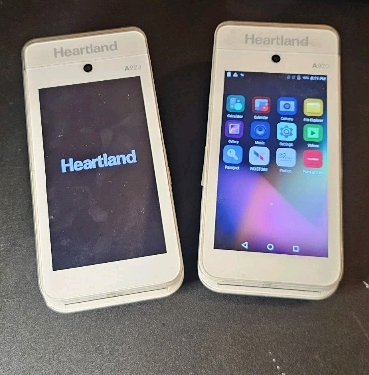 2x Heartland A920 Credit Card Terminal POS Reader Used USB-C Port