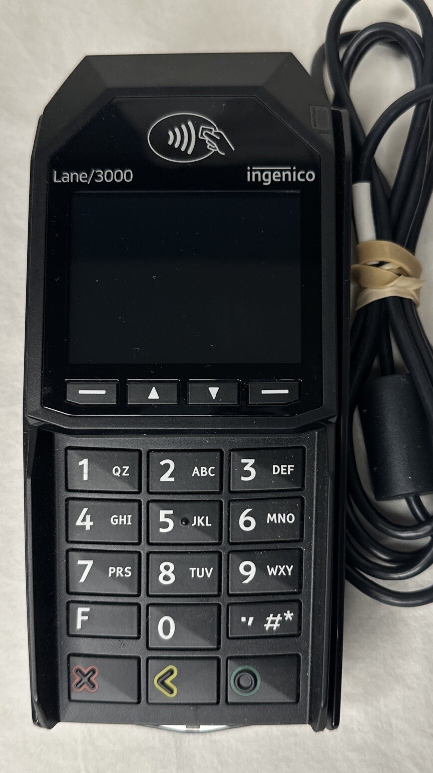 Ingenico Lane/3000 Payment Terminal Credit Card Touch POS w/charger +cable