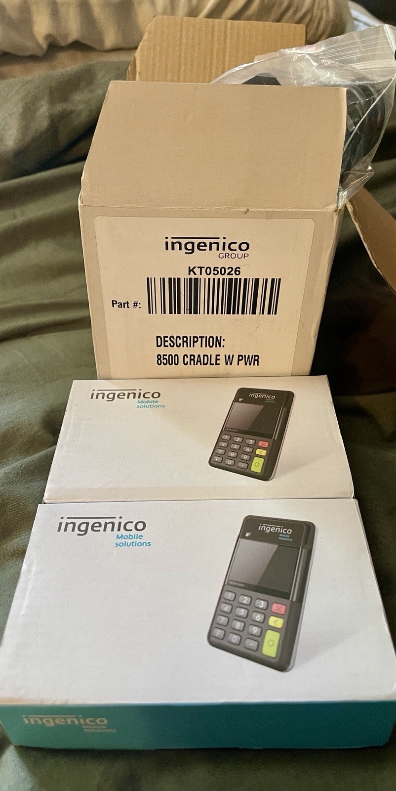 INGENICO MOBILE SOLUTIONS MOBY 8500 P8F506-09219A 2.4″ LCD CARD READERS/LOT OF 2