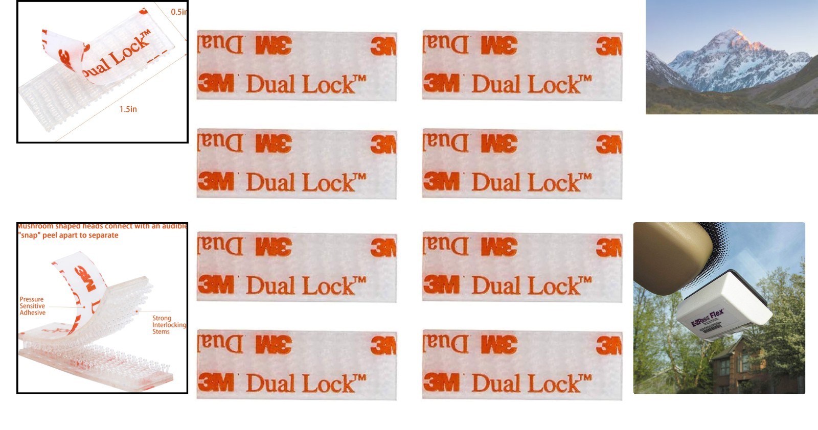Versatile 8 Pcs Toll Tag Mounting Strips – Indoor/Outdoor Dual Lock Performance