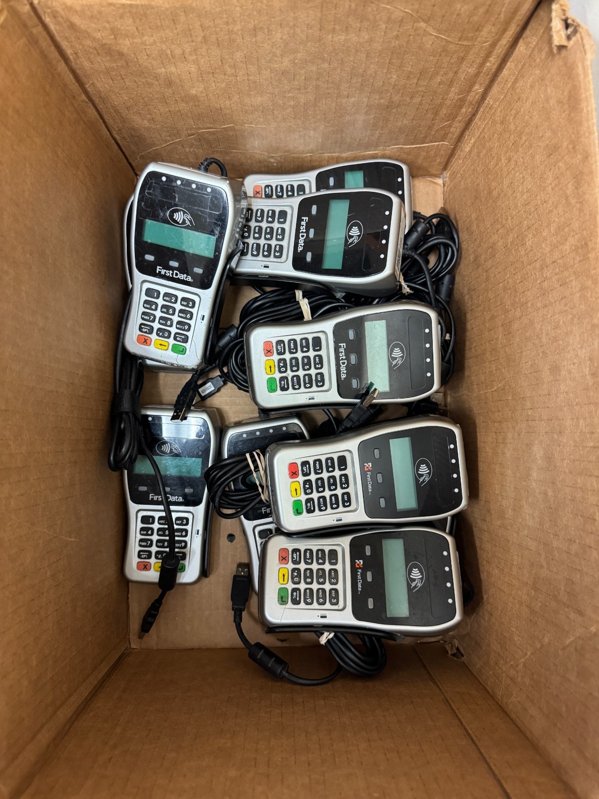 10x First Data FD35 EMV / Card Terminal PinPad – READ for Encryption Key – Used