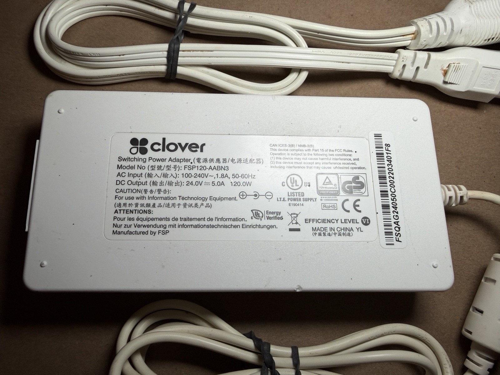 Genuine Clover Station Switching Power Adapter Power Supply Model FSP120-AABN3
