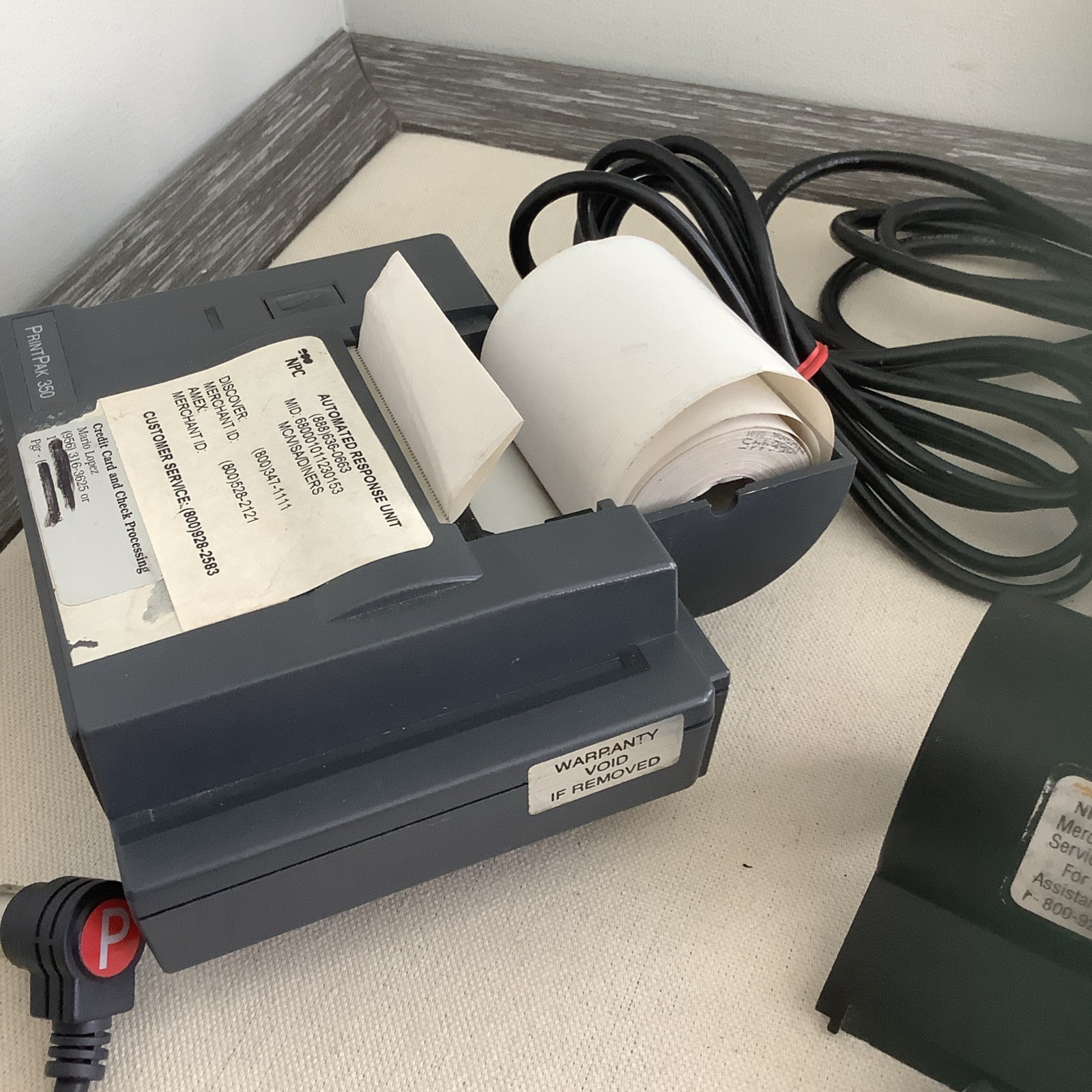 VERIFONE PrintPak 350 w/ Adapter, Tranz 330 Credit card System AS IS