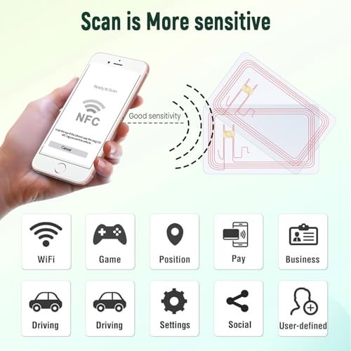 NFC Tags 10 Pack Ntag215 Transparent Cards Rewritable 504 Bytes For Amiibo TagMo