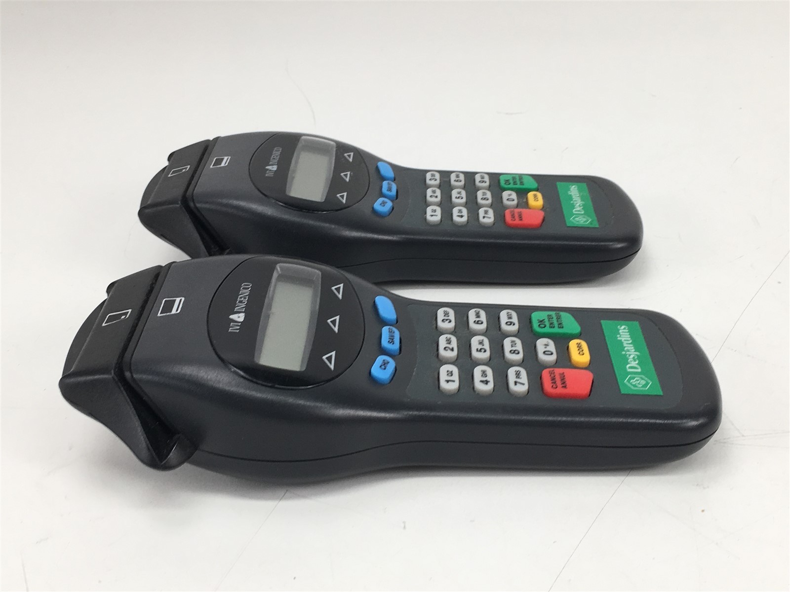 Lot of 2 IVI Ingenico Desjardins Card Reader Model Pin Smart RS 232