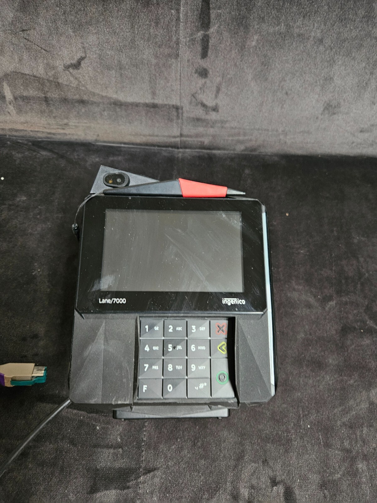 Ingenico Lane 7000 5 inch Credit Card Terminals W/ Stand and Camera PRG30310679R