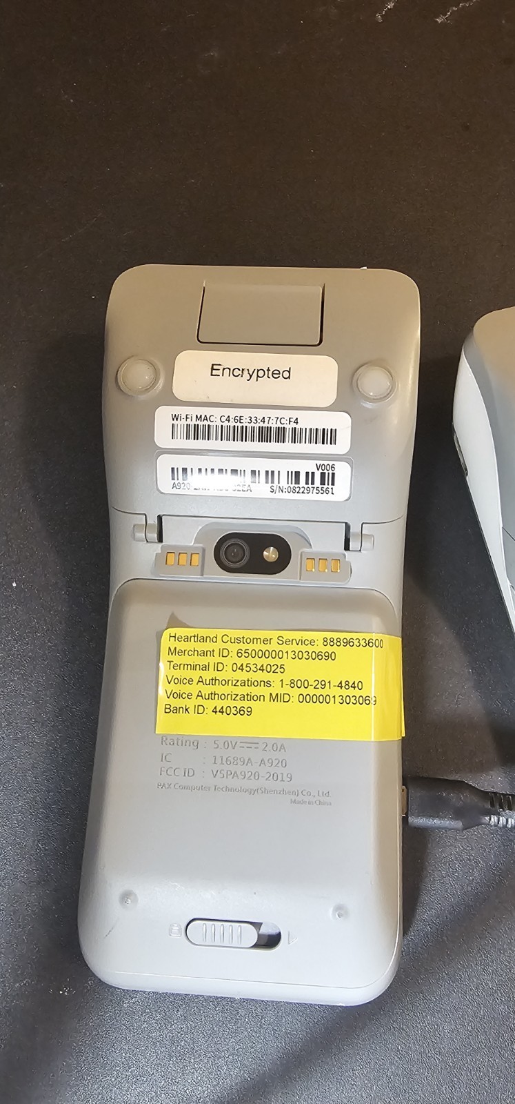 2x Heartland A920 Credit Card Terminal POS Reader Used USB-C Port