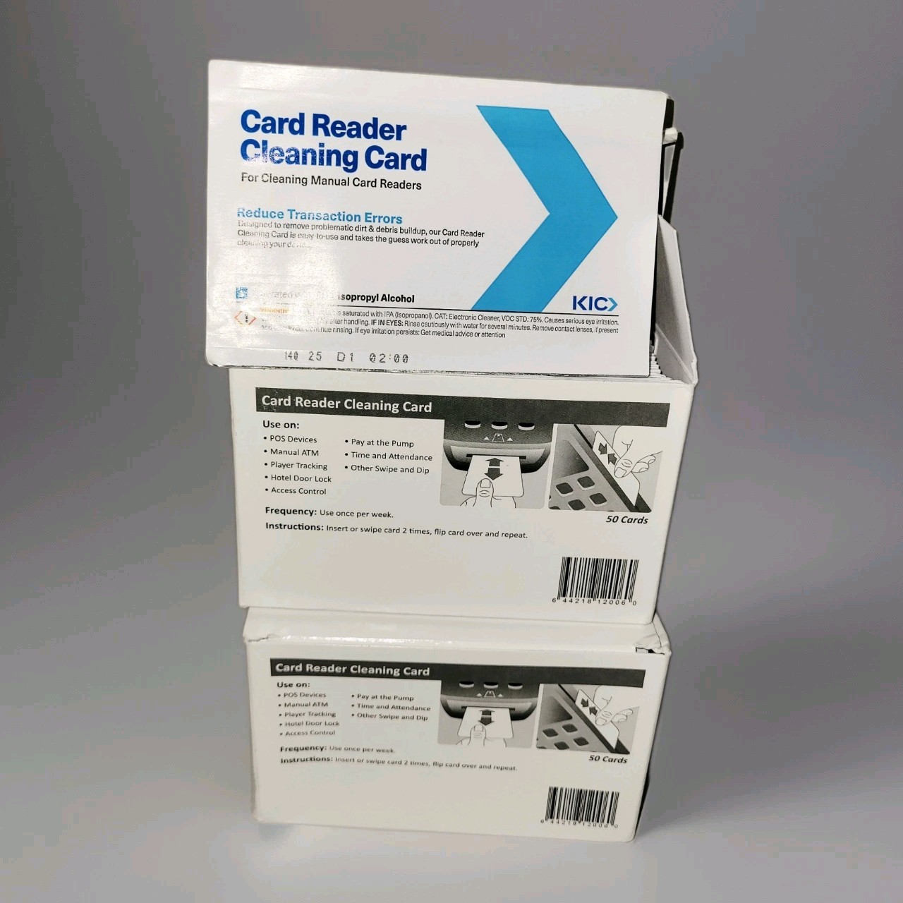 KIC 100 Credit Card Reader Cleaning Cards Individually Packaged & Sealed