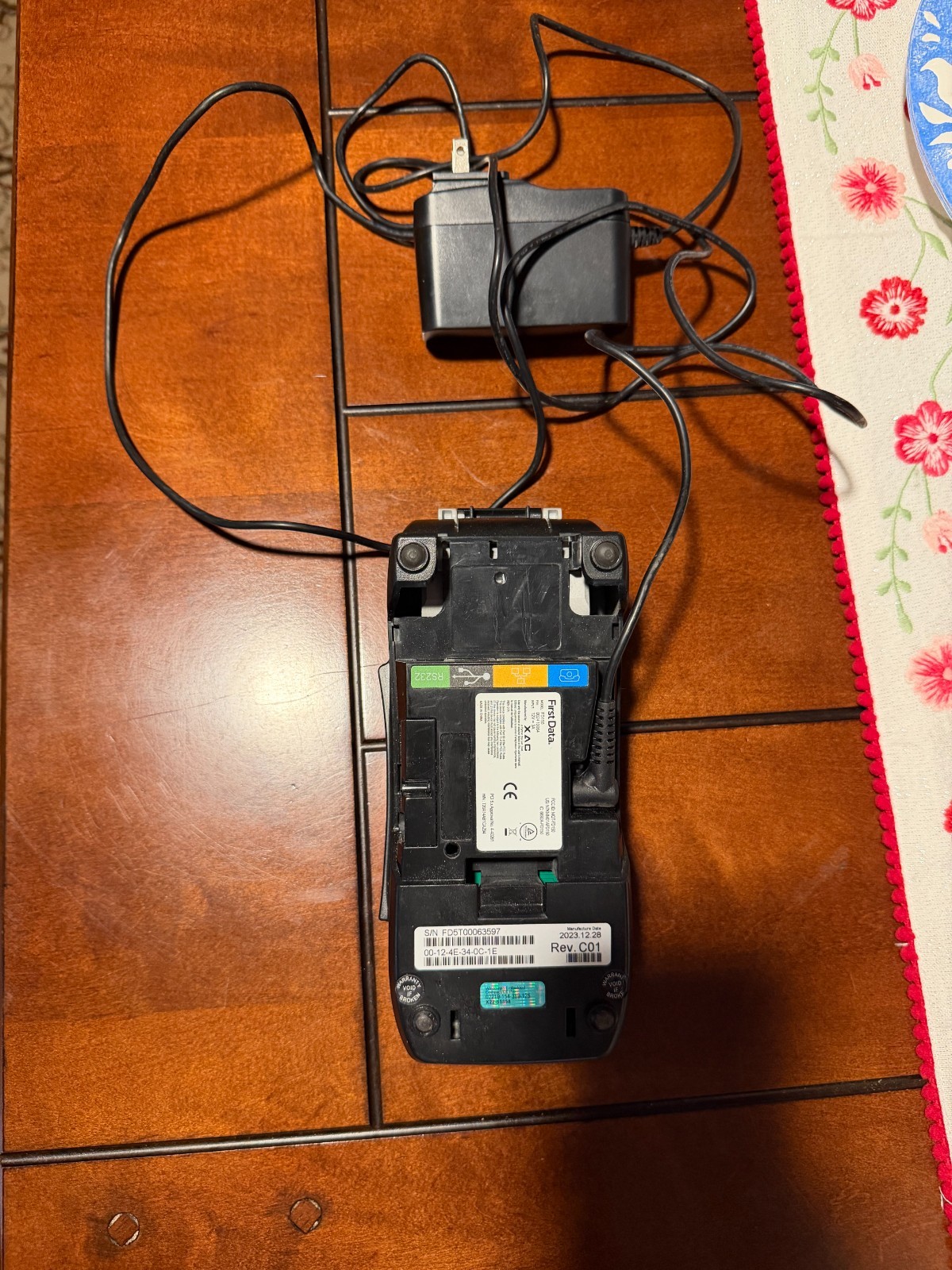 Used First Data FD150 Credit Card Terminal wifi wire power supply
