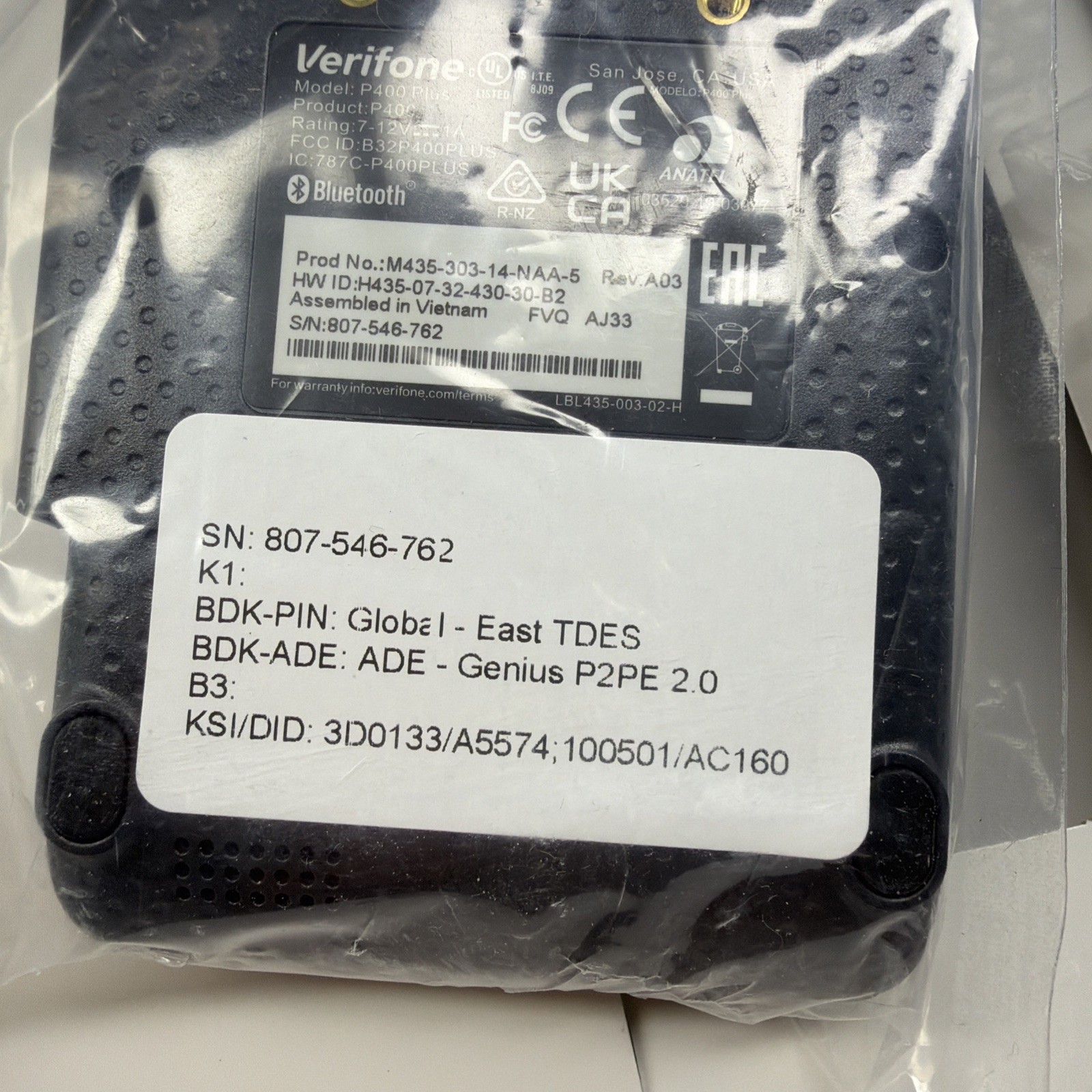 Verifone P400 Plus Payment Terminal | Genius P2PE | Merchant Locked | As-Is READ