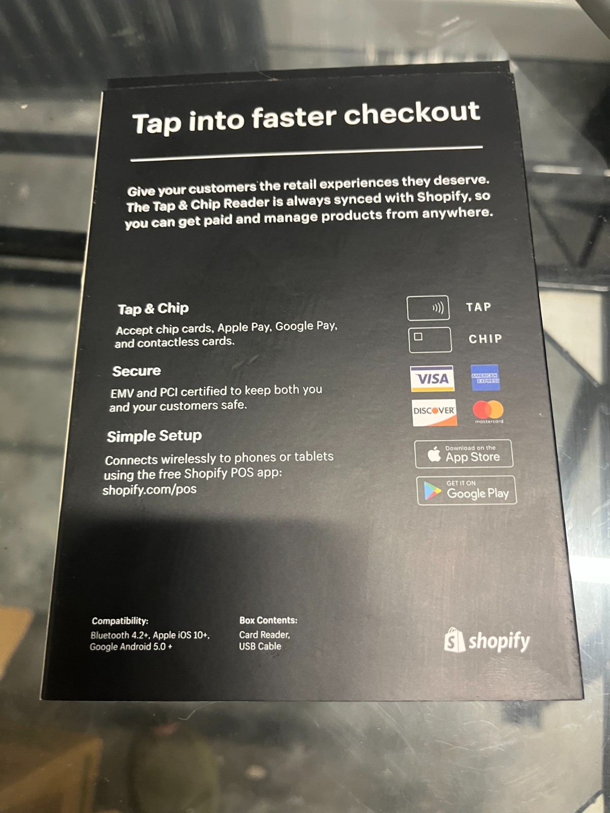 Shopify Tap and Chip Credit Card Reader with Dock And POS Tablet Stand Case