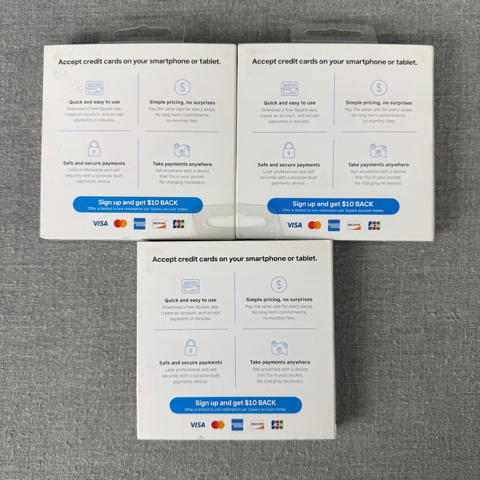 3 Square Reader for Magstripe with Headset Jack Credit Card Reader IOS/Android