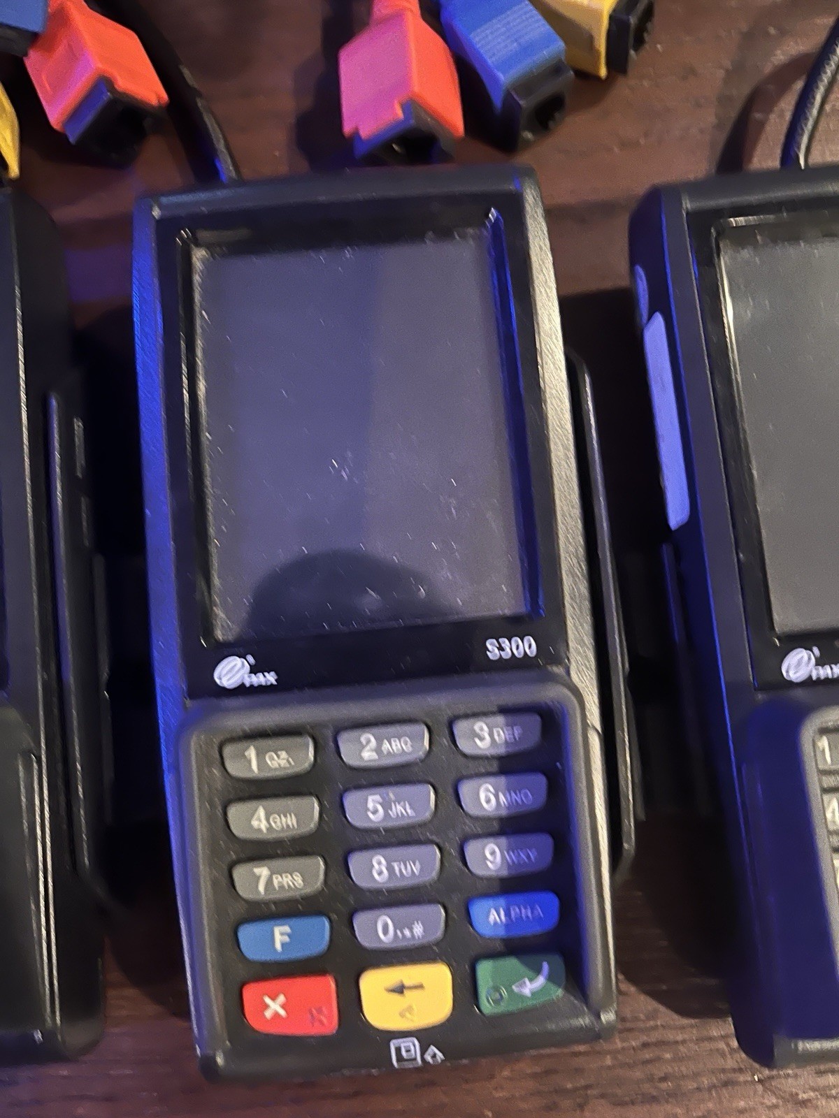 Lot of 7 PAX S300 Credit Card Payment Terminals (5 w/ Cables) – AS-IS